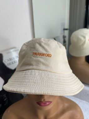PARANOID Embroidered Cream Bucket Hat